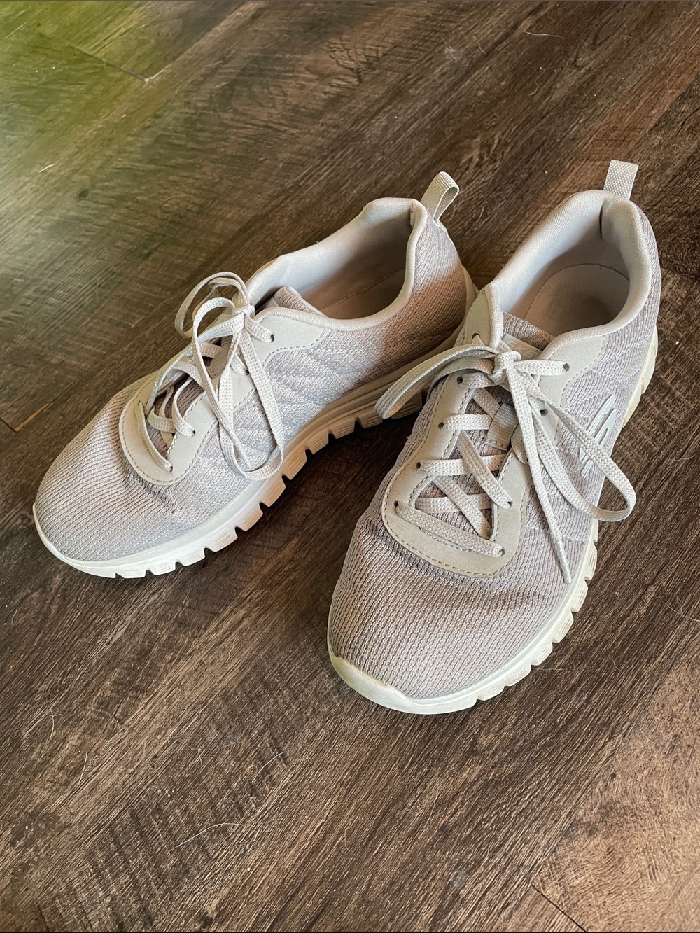 Light Gray Knit Lace-Up Sneakers